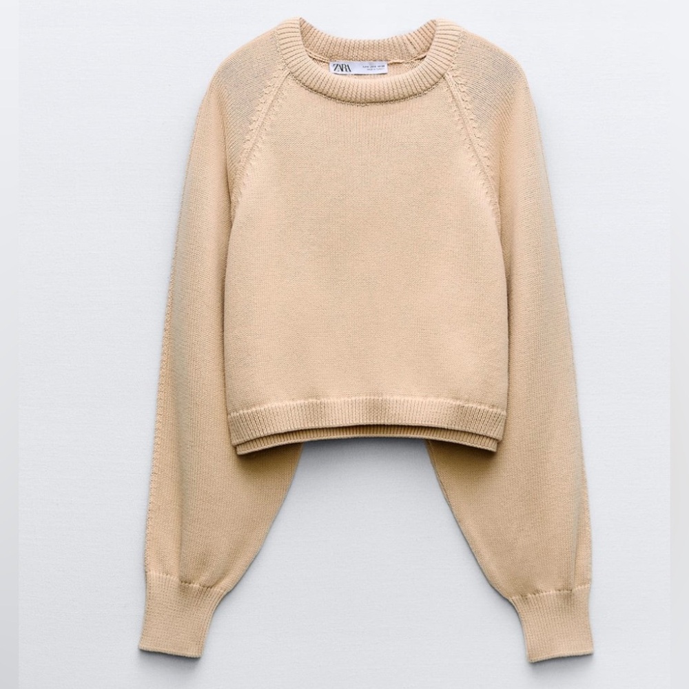 Zara basic knit cropped sweater women